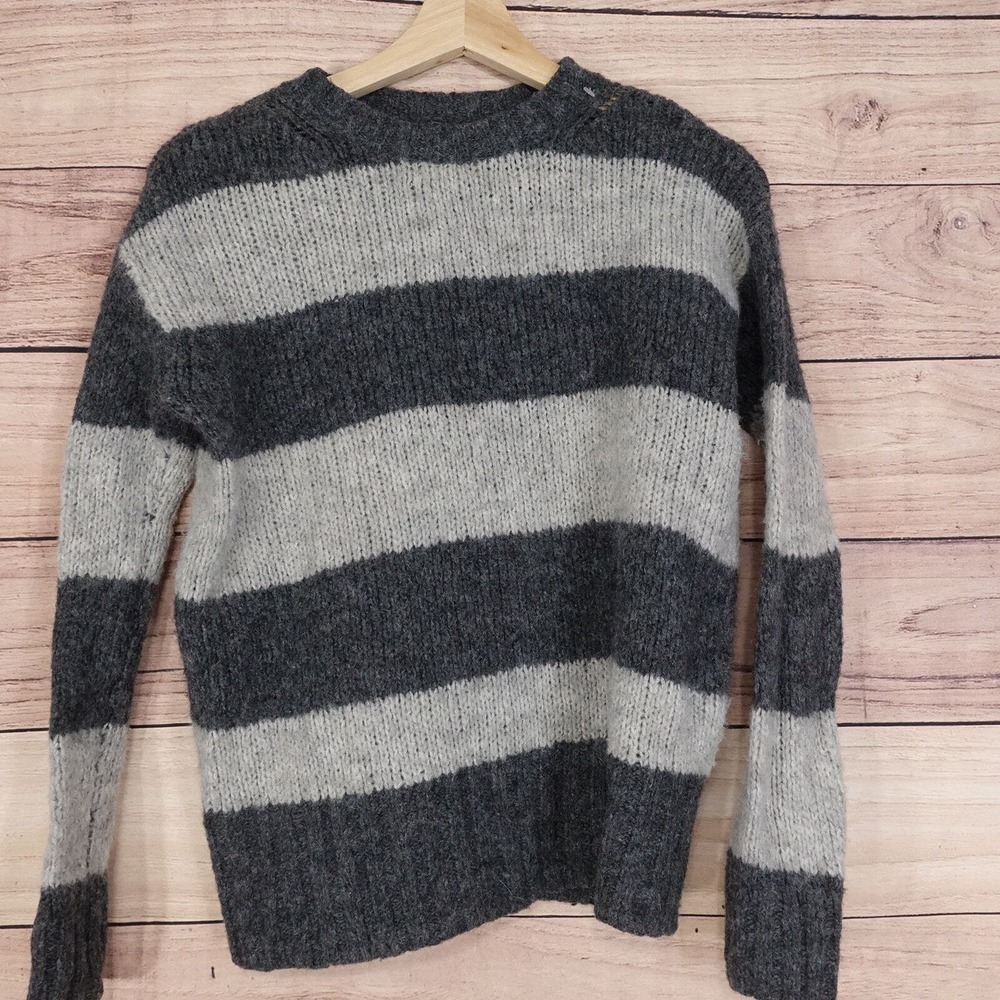 AMERICAN‎ EAGLE JEGGING FIT GREY STRIPED SWEATER WOMENS SIZE S SMALL